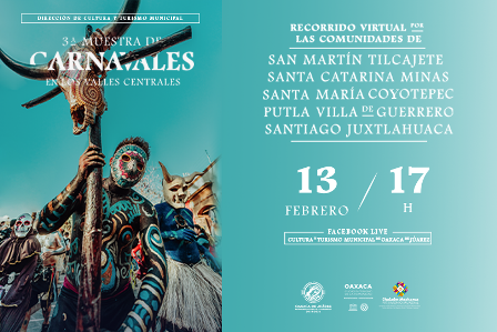 Invita Ayuntamiento de Oaxaca a muestra virtual de Carnavales de los Valles Centrales