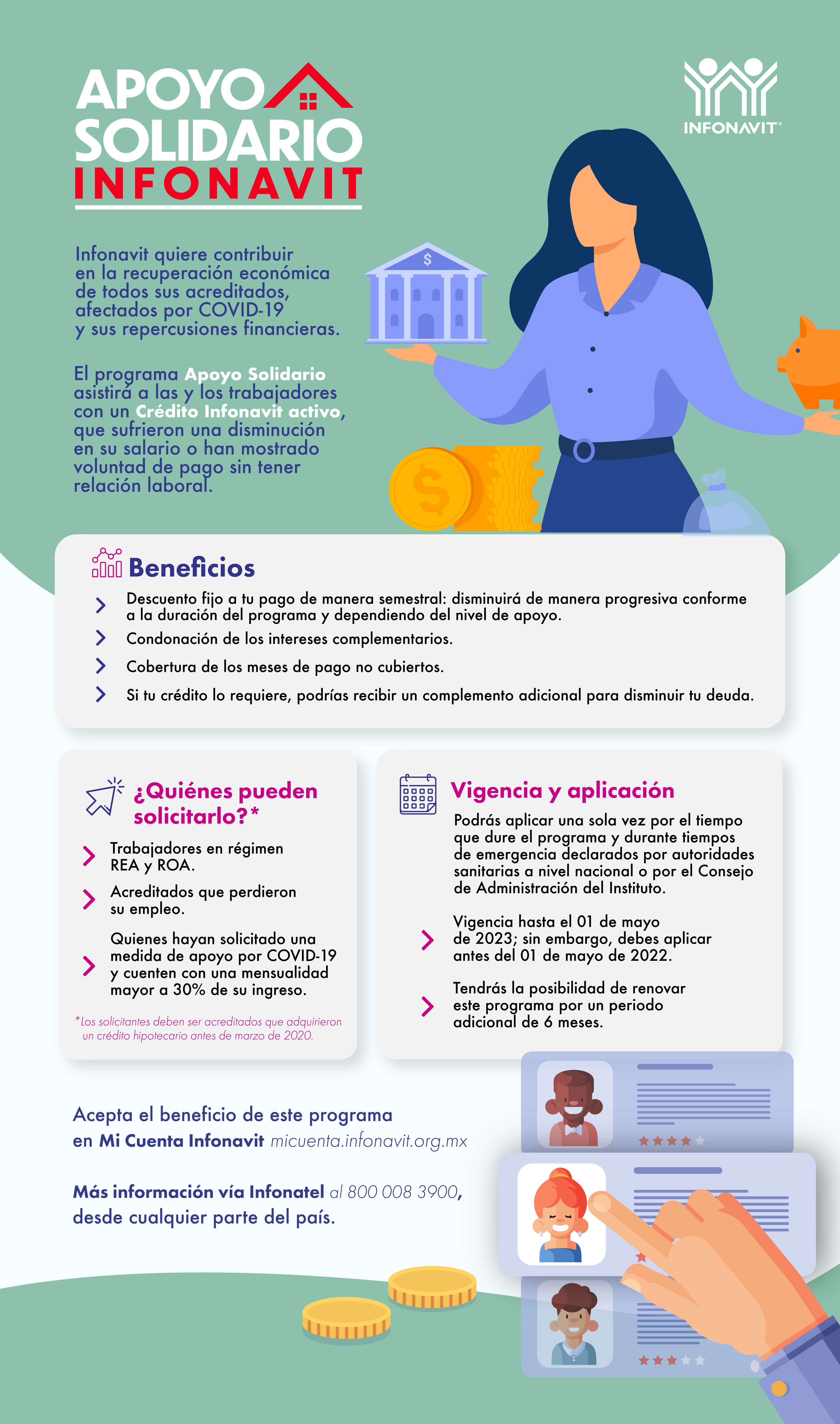 Apoya Infonavit con descuentos de hasta 75% en mensualidades a acreditados afectados por pandemia