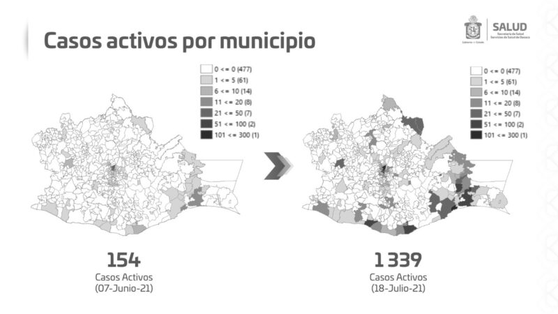 Casos activos por municipio
