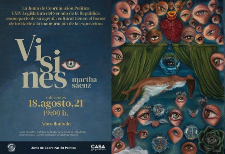 Exponen obra de la artista sonorense Martha Sáenz en la Antigua Sede del Senado