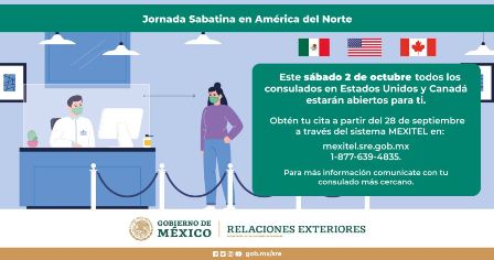 Cuarta jornada sabatina en América del Norte; Más de 6,000 citas disponibles