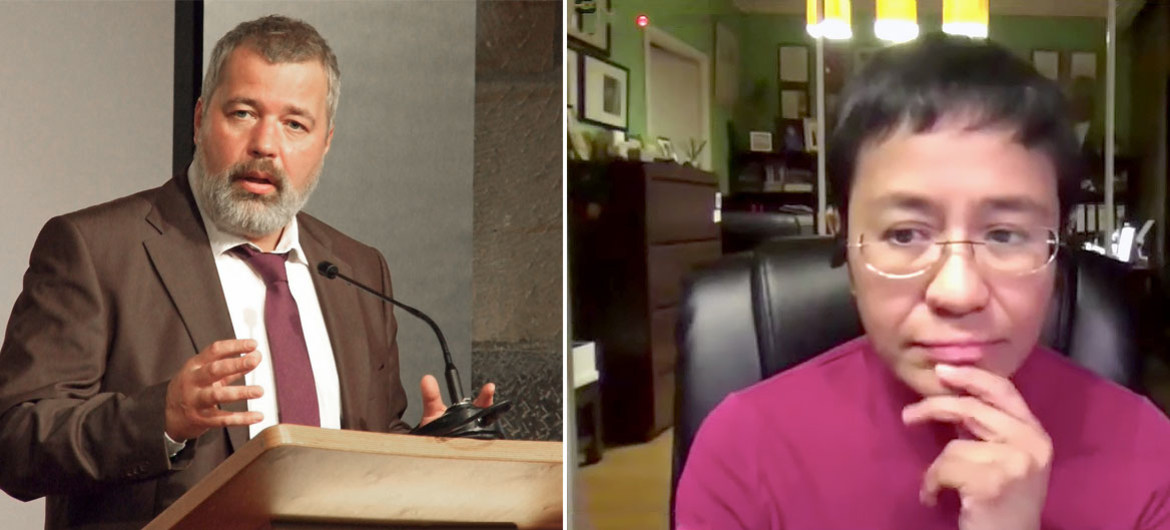 ONU felicita a periodistas ganadores del Premio Nobel de la Paz y defiende la libertad de prensa