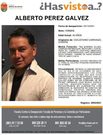 Solicitan activar protocolo de búsqueda de Alberto Pérez Gálvez, defensor de pueblos originarios