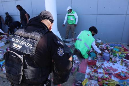 En operativo “Impacto” decomisan pirotecnia en Central de Abasto de Oaxaca: SSPO