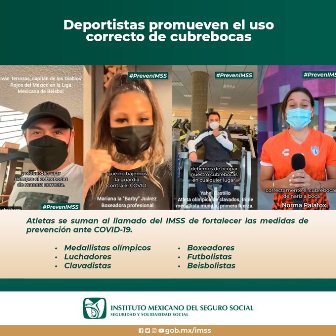 Promueven deportistas uso correcto de cubrebocas e invitan a fortalecer medidas de prevención ante Covid-19