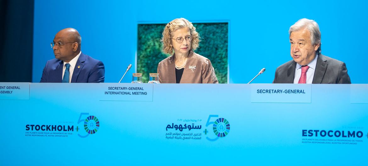 El secretario general de la ONU, Guterres pide en Estocolmo acabar con la guerra suicida contra la naturaleza