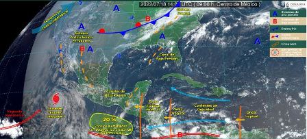mantendrá aguaceros y chubascos
