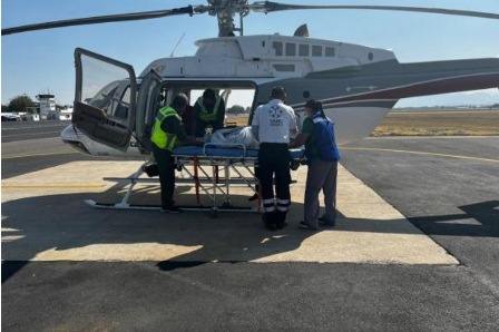 Trasladan a paciente al Hospital de Alta Especialidad en helicóptero del Gobierno de Oaxaca