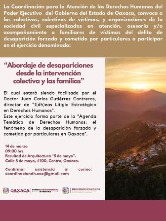 Invitan al taller “Abordaje de desapariciones desde la intervención colectiva y las familias”