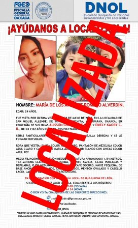 Localizan a mujer y dos niñas reportadas como No Localizadas en la Mixteca de Oaxaca