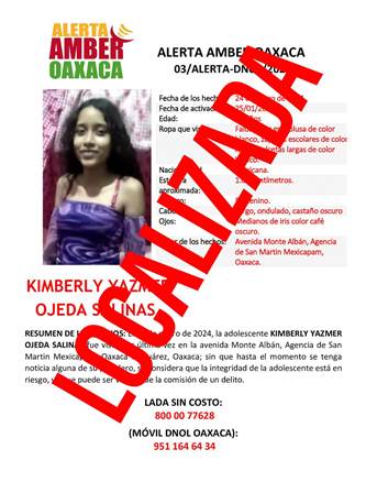 Encuentra Fiscalía de Oaxaca en Coahuila a adolescente que estaba reportada como No Localizada