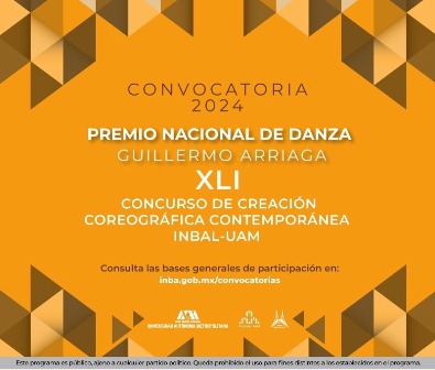 Abren Inbal y UAM convocatoria 2024 para el Premio Nacional de Danza Guillermo Arriaga