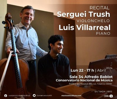 Realizarán concierto y clase magistral de violonchelo en el Conservatorio Nacional de Música