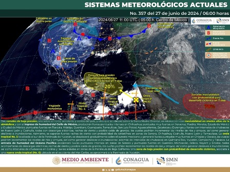Favorece Onda Tropical número cinco condiciones de lluvias en Oaxaca
