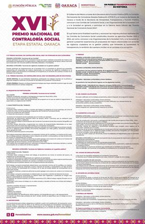 Invitan a participar en la XVI edición del Premio Nacional de Contraloría Social 2024, etapa estatal