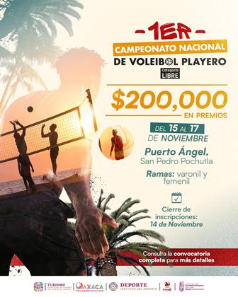 Puerto Ángel, sede del Primer Campeonato Nacional de Voleibol Playero