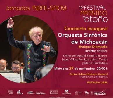 Participará Orquesta Sinfónica de Michoacán en el concierto inaugural de las Jornadas Inbal-SACM