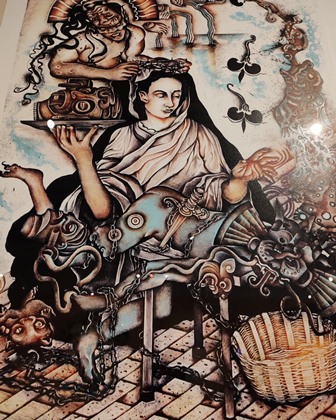 El universo gráfico de César Villegas se puede apreciar en la muestra “Axis mundi. Adoratorios profanos”