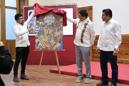 Presentan “Lazos de fraternidad”, obra del artista Osnar López, imagen oficial de la Guelaguetza 2025