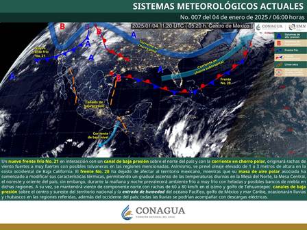Ingresará Frente Frío 21 por noroeste del país; Prevén ambiente estable en Oaxaca: Protección Civil