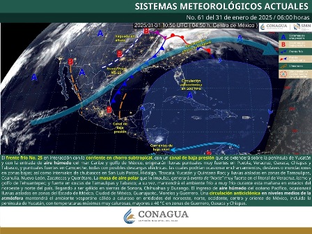 Ocasionará Frente Frío 25 cielos nublados y lluvias aisladas en Oaxaca