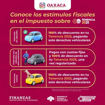 Anuncia Secretaría de Finanzas de Oaxaca estímulos al pago de tenencia vehicular 2025