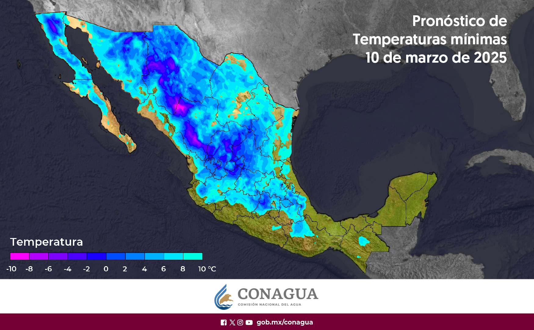 Generará Frente Frío 33 esta noche lluvias y evento de Norte en el sureste de México y península de Yucatán