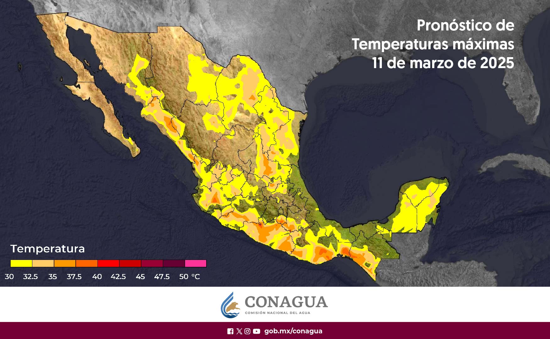 Prevén lluvias puntuales fuertes en BC y Sonora; Vientos muy fuertes con tolvaneras al noroeste y norte de México