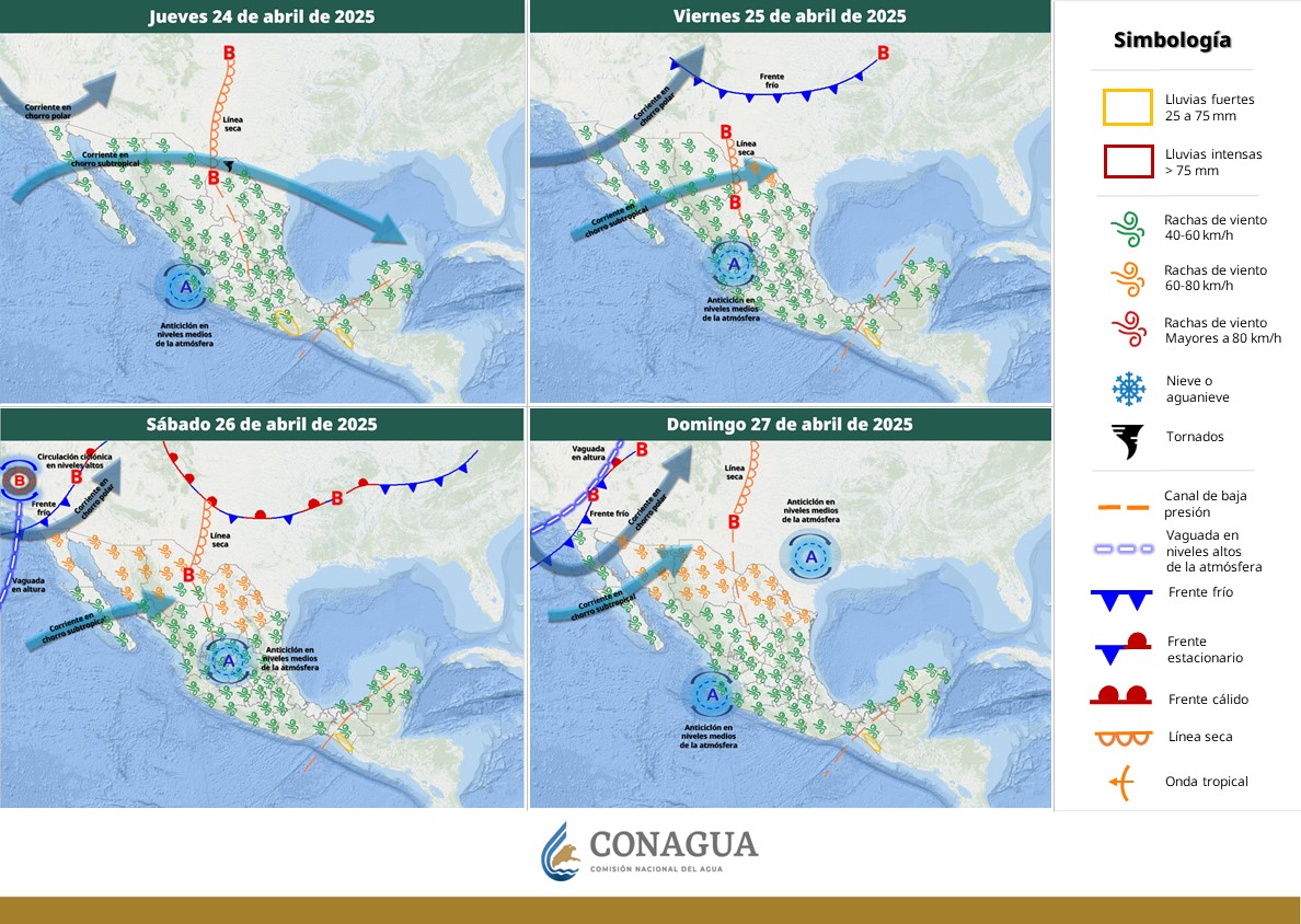 Pronostican lluvias fuertes para Coahuila, Nuevo León, Veracruz, Puebla, Tlaxcala, Oaxaca y Chiapas