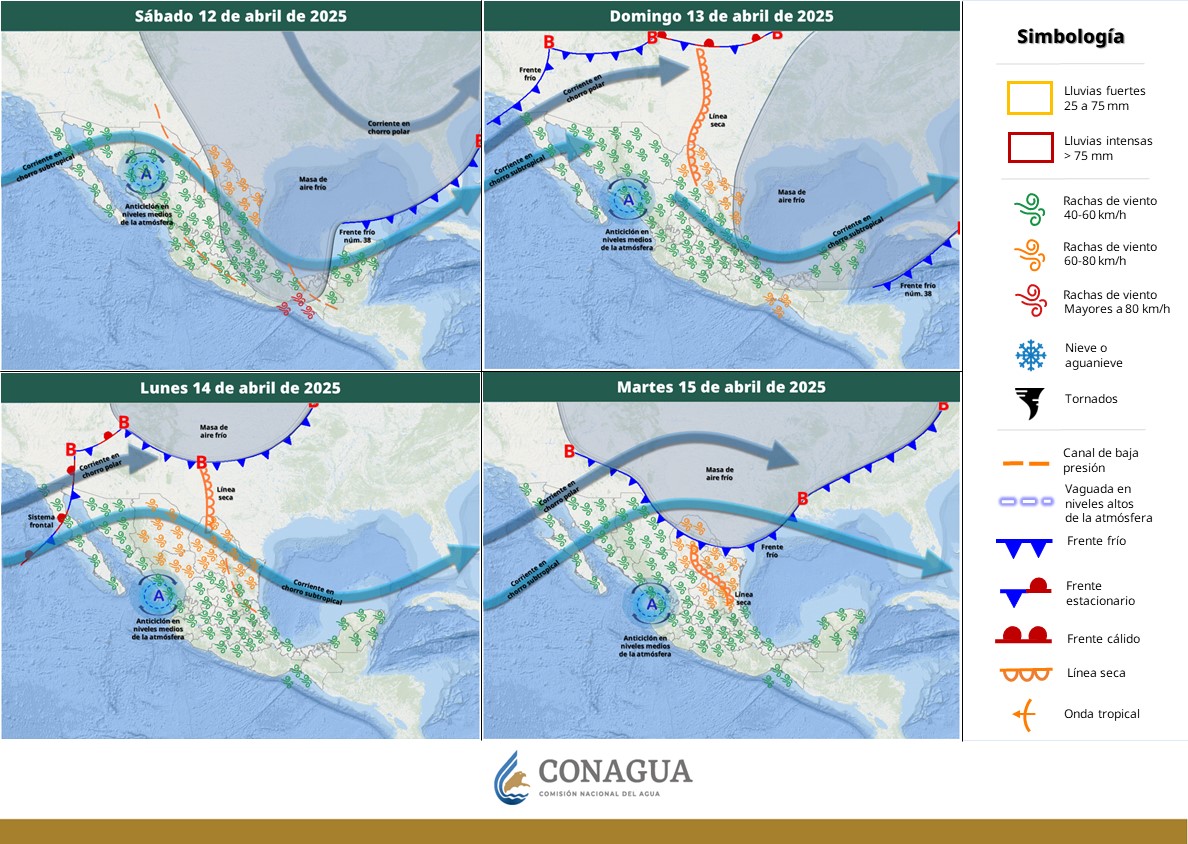 Pronostican viento de fuerte a muy fuerte en el Istmo y Golfo de Tehuantepec en las próximas horas