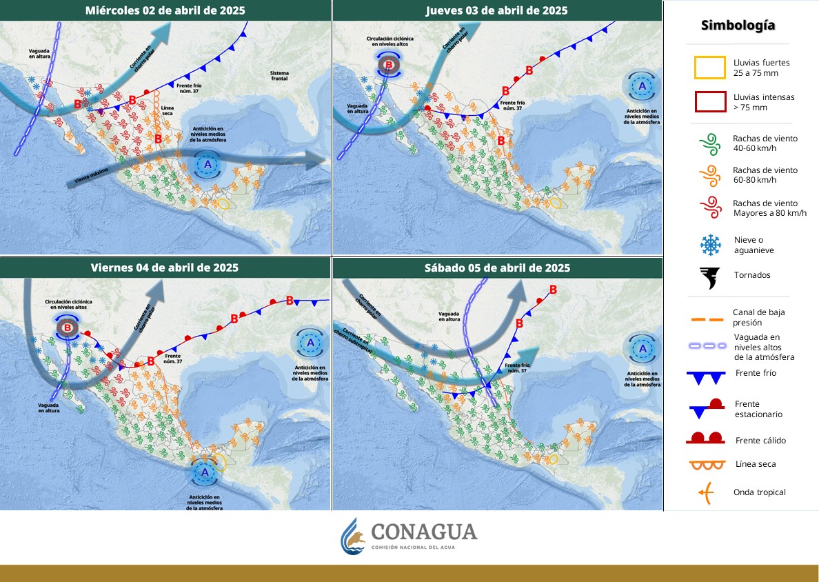 Pronostican vientos de muy fuertes a intensos en el norte de México con posibles torbellinos o tornados en Coahuila