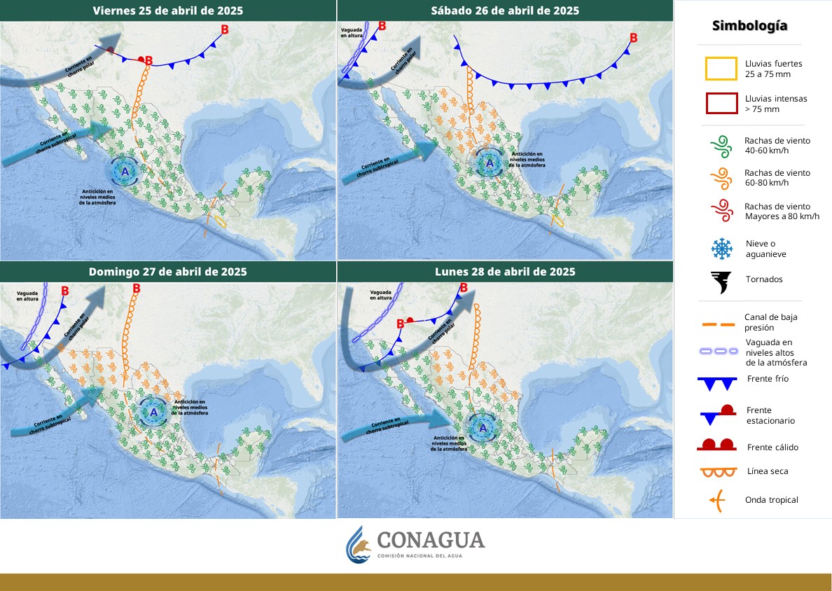 Pronostican lluvias fuertes para regiones de Puebla, Oaxaca y Chiapas
