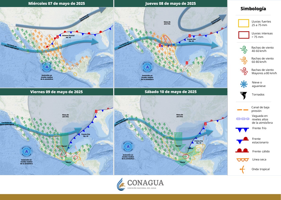 Prevén en las próximas horas lluvias fuertes en Oaxaca y Chiapas