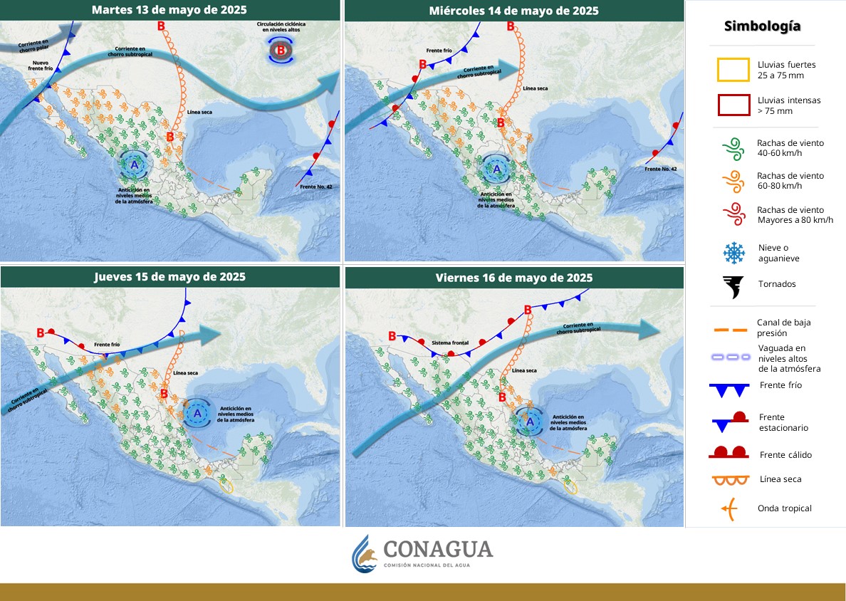 Se pronostican lluvias fuertes en Guerrero, Oaxaca y Chiapas