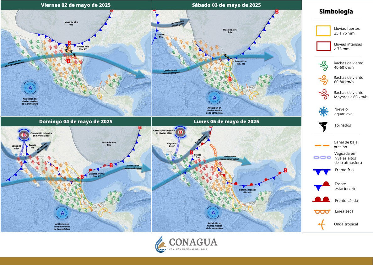 Pronostican lluvias muy fuertes y posibles torbellinos en Coahuila, Nuevo León y Tamaulipas