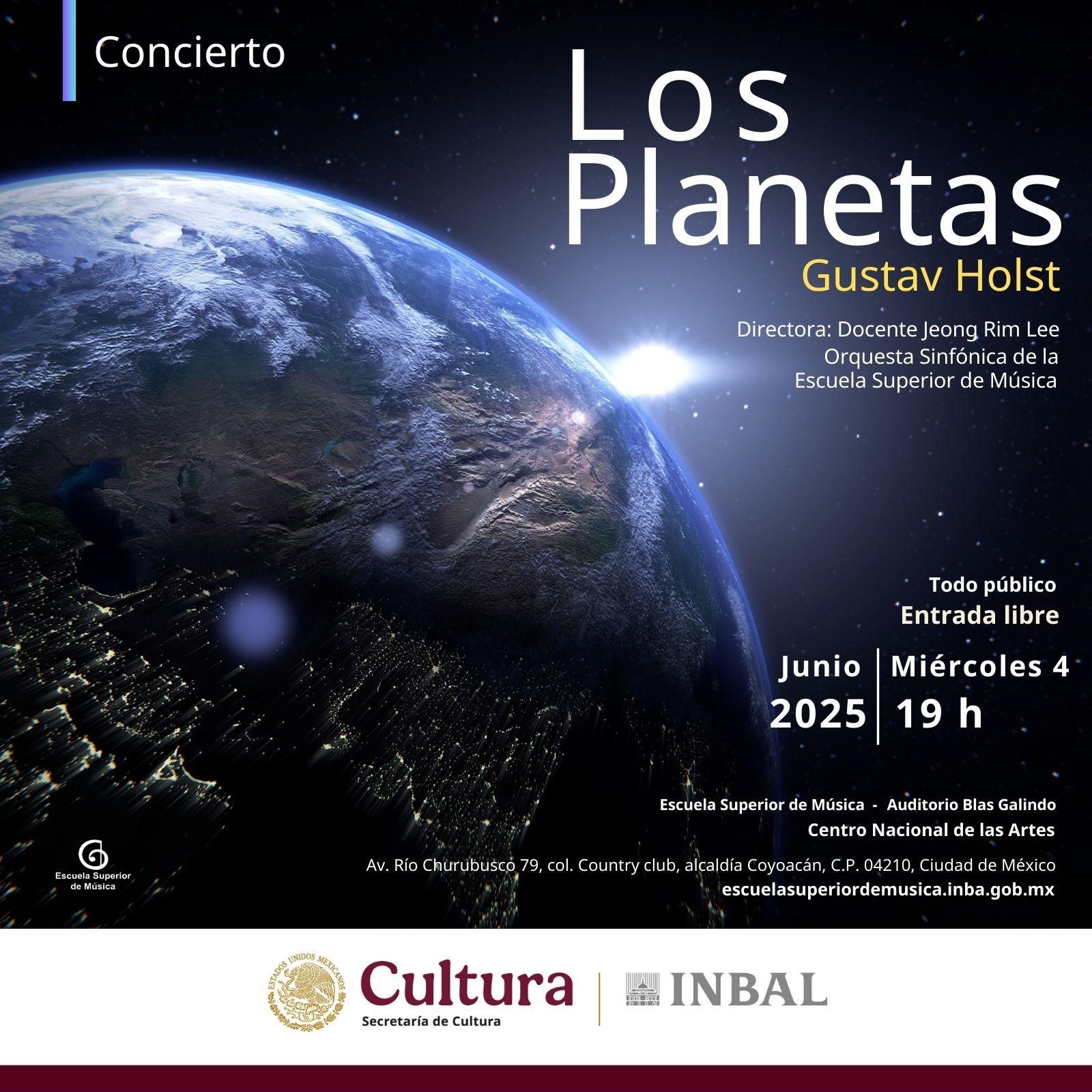 Presentará la Orquesta Sinfónica de la Escuela Superior de Música Los Planetas de Gustav Holst