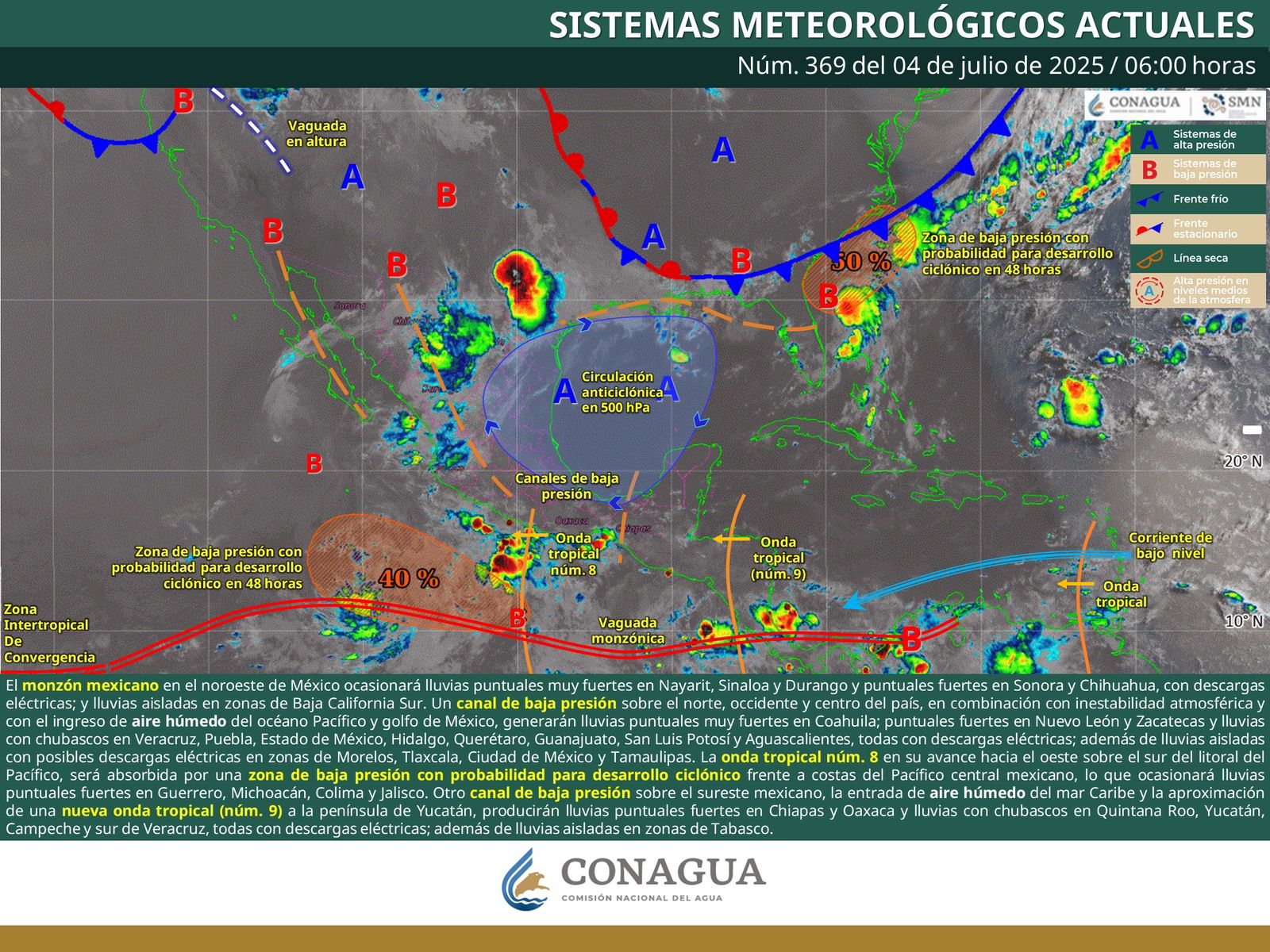 Se prevén lluvias aisladas de corta duración y rápido desplazamiento en Oaxaca