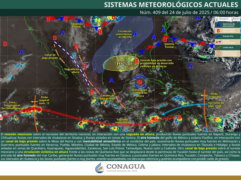Pronostican lluvias con mayor énfasis en la tarde-noche en Oaxaca