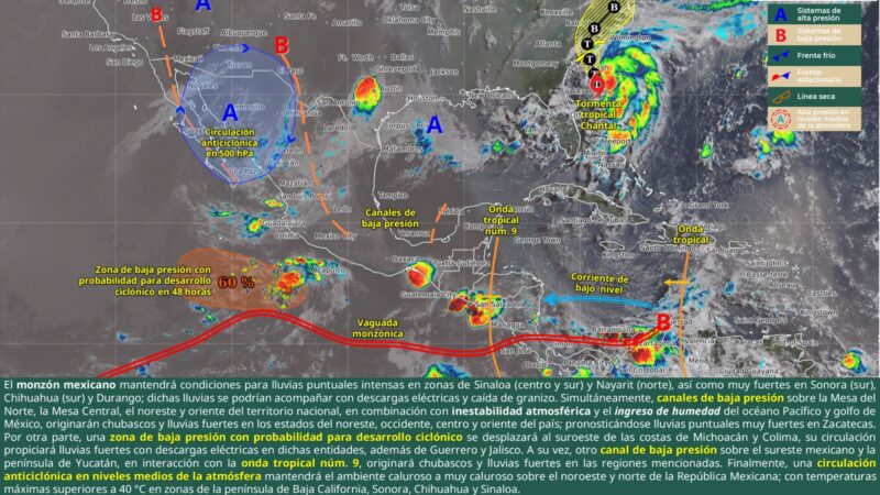 Continuarán lluvias dispersas