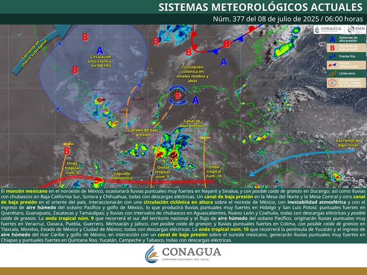 Persistirán lluvias y tormentas aisladas asociadas con actividad eléctrica en Oaxaca