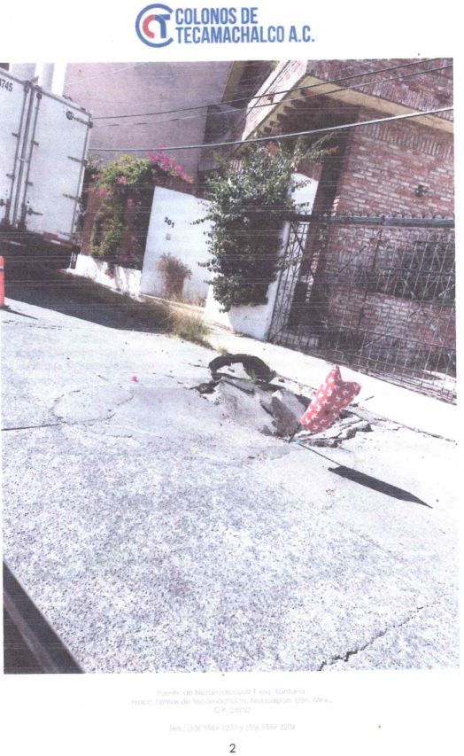 Piden colonos de Tecamachalco atención urgente a crisis de baches y socavón en Naucalpan