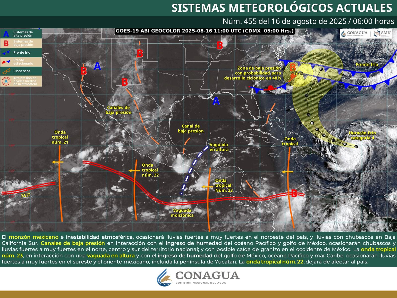 Se prevén chubascos, tormentas y rachas de viento en algunas zonas de Oaxaca