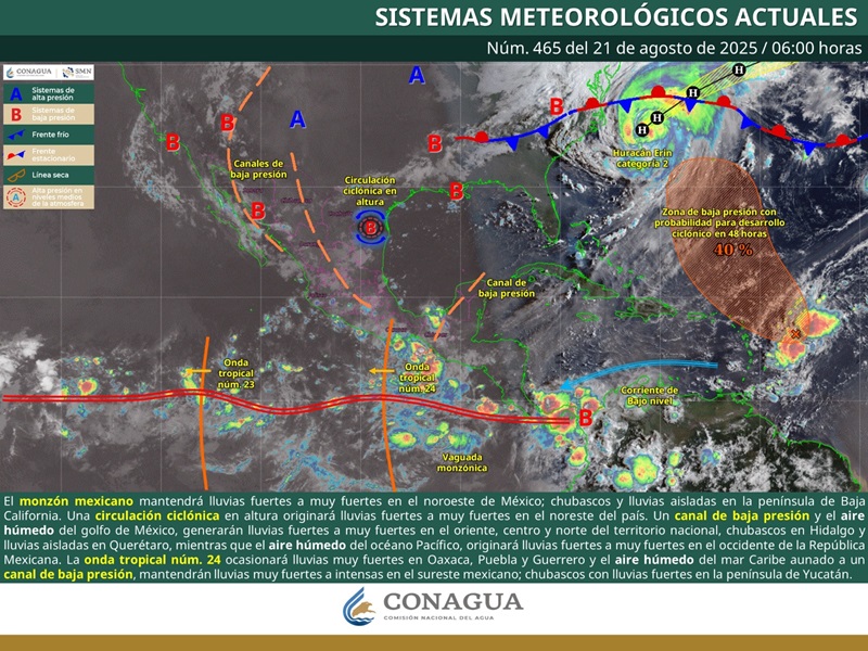 Persistirán lluvias en la Sierra Sur y algunas zonas de Valles Centrales y la Mixteca