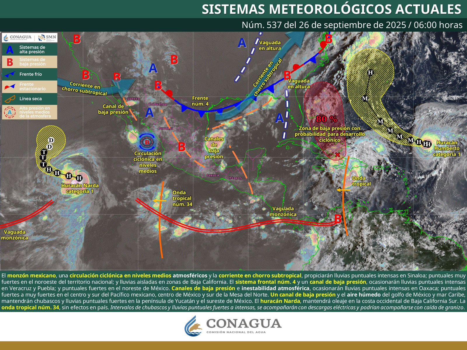 Persistirán lluvias fuertes y tormentas eléctricas en gran parte de Oaxaca