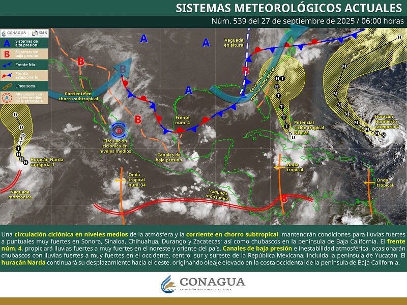 Se mantendrán lluvias sobre la mitad norte de Oaxaca