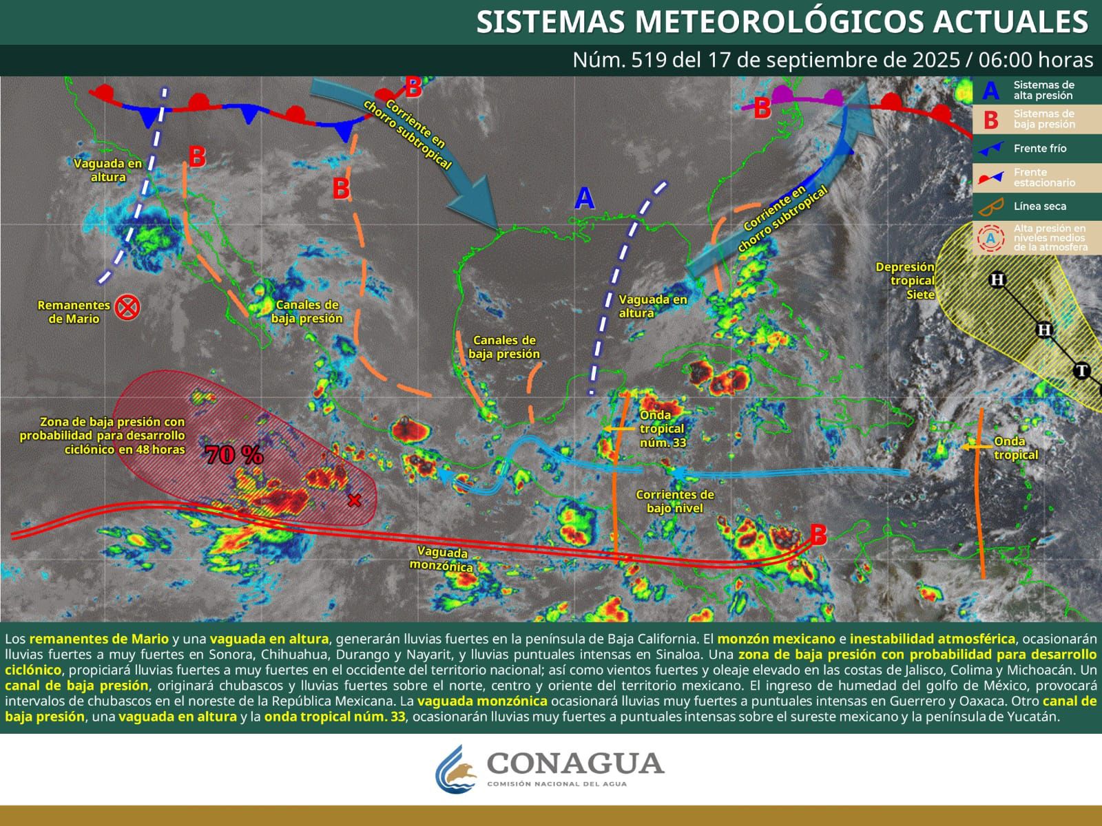 Prevén lluvias acompañadas de vientos fuertes en diversas regiones de Oaxaca