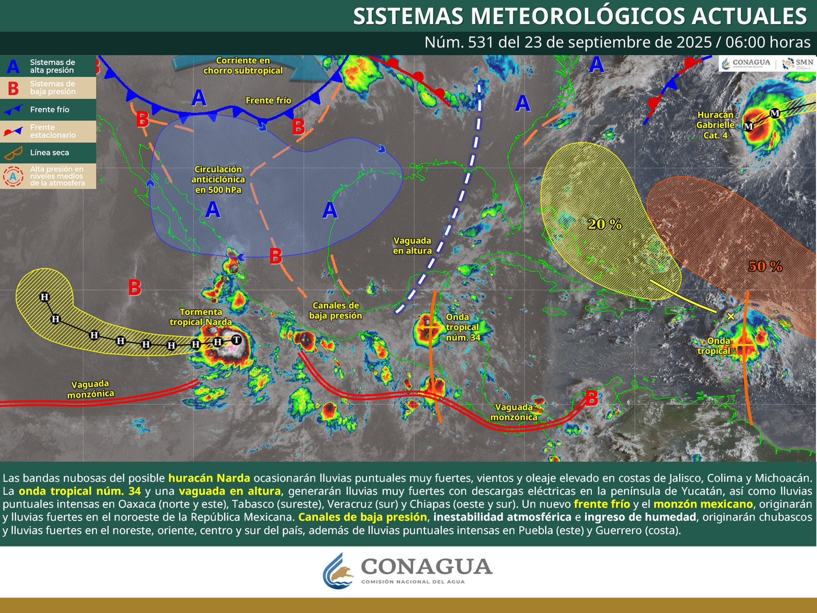 Continuará inestabilidad en gran parte del estado de Oaxaca por la Onda Tropical 34