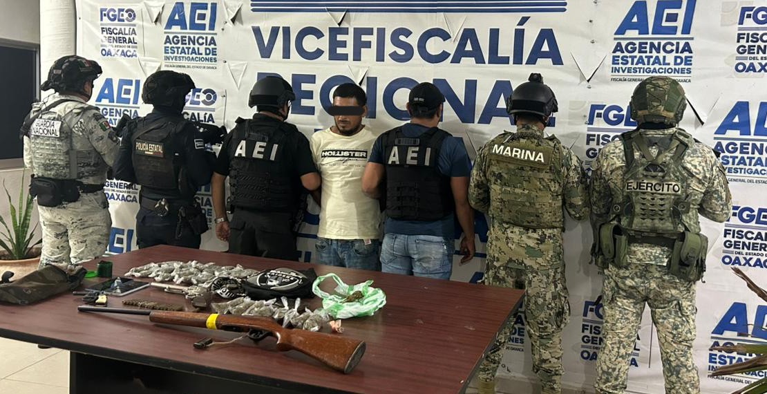Con “Operación Sable”, detienen a una persona y aseguran dosis de droga y armas de fuego durante cateo en la Costa