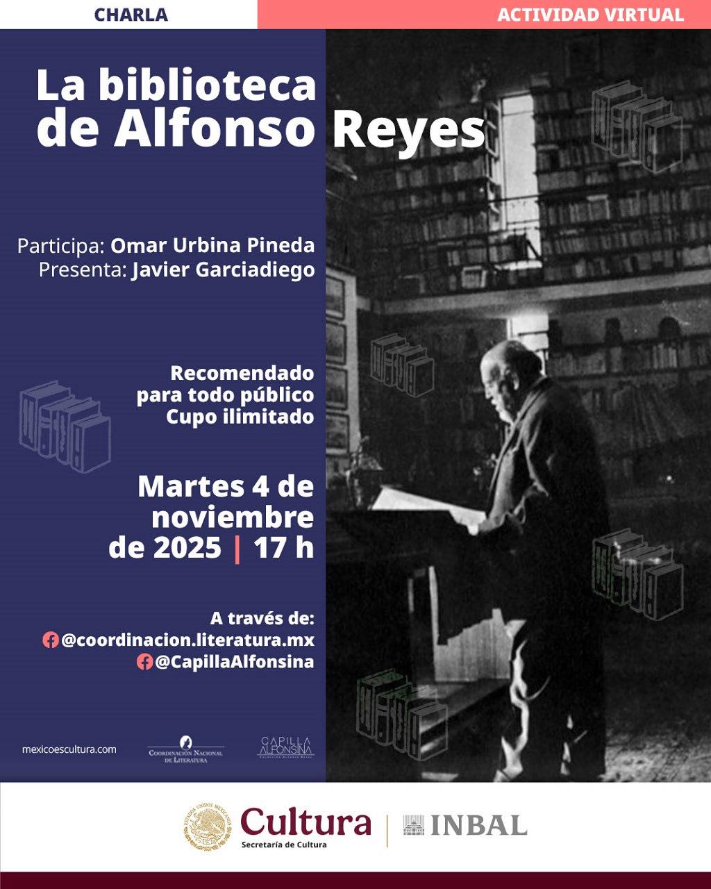 Dará historiador Omar Urbina charla virtual sobre los tesoros bibliográficos de Alfonso Reyes