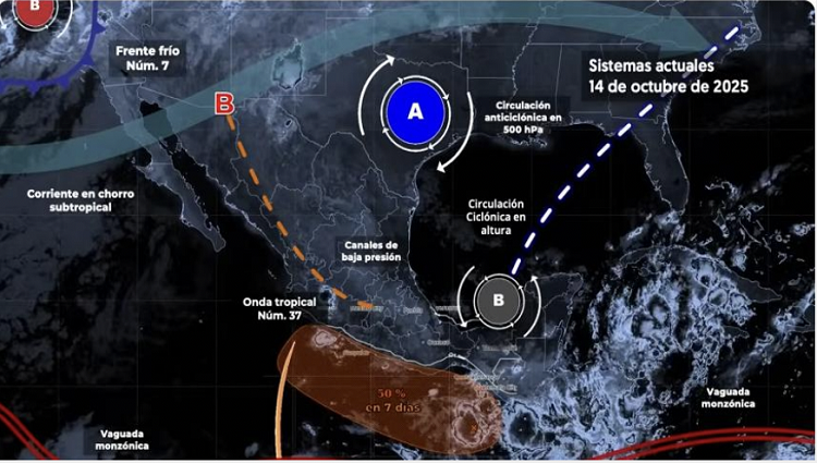 Emiten aviso preventivo por fenómeno meteorológico con potencial ciclónico en el Golfo de Tehuantepec